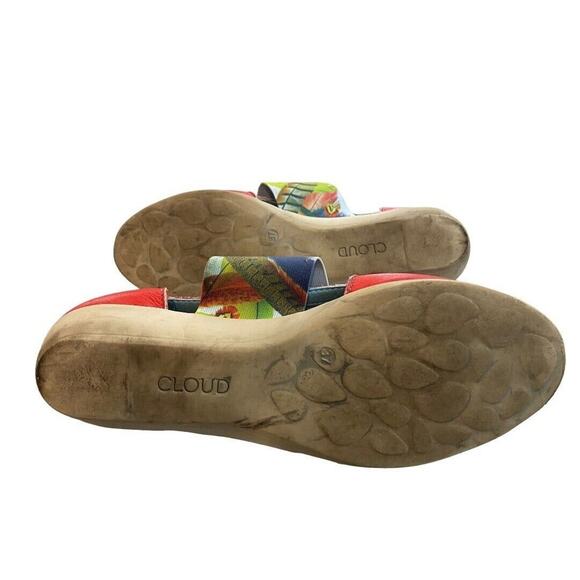 37 (6.5-7) Cloud Footwear Canary Comfort Sandal Red Safari Caliber Leather - Picture 7 of 8